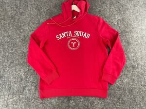 North Pole Santa Squad Hoodie Mens Small Christmas Sweatshirt Red Pullover N221